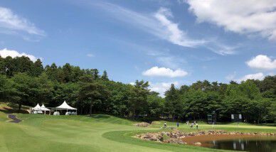 First ever on Japan Tour! Camera spot is set inside the tournament course as Shishido's 17 Hole