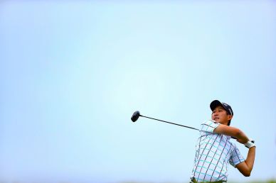 Rikuya Hoshino couldn't stop making a depressive sigh after a big miss on the final hole