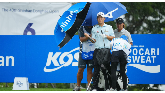 特に朝は風ときどき豪雨。3ツアー共催でJGTO選手が奮闘