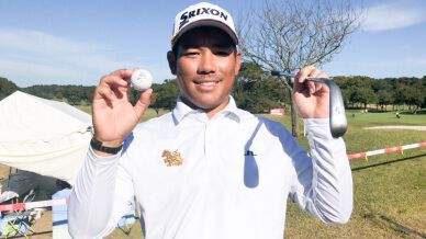 Thanyakon Khrongpha from Thailand marked Hole-on-one, expresses his joy and appreciation
